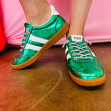 Corky's Heads Up Green Metallic Sneakers