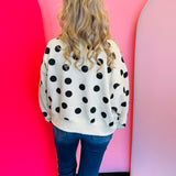 Poppy & Pine White Polka Dot Crop Sweatshirt