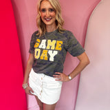 Gold Game Day Patchwork Camo Tee