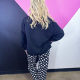 Queen Of Sparkles Black Patchwork Turkey Sweatshirt
