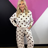 Cream & Brown Polka Dot Pullover