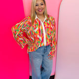 Pleats and Petals Flare Sleeve Top