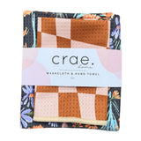 Crae Dandy/Dune Double Sided Hand Towel Washcloth Set