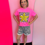 Zebra Denim Shorts
