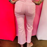 Zenana Pink Cropped Jeans