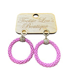 Pink Dangle Hoop Earrings