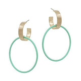Mint & Gold Hoop Earrings