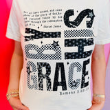 By His Grace Romans Graphic Tee