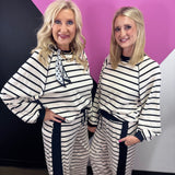 Black & White Stripe Pant Set