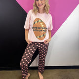 Mocha & Pink Polka Dot Pants