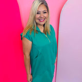 Kelly Green Quarter Zipper Mini Dress