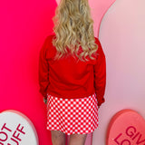 Gingham Heart Luxe Pullover
