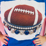 Jewel Collared Royal Blue Football Tee