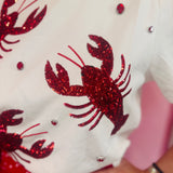 Sequin Lobster Rhinestone Top