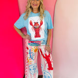 Jewel Collared Lobster Patch Tee (Blue)