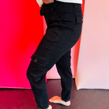 Judy Blue Black Cargo Cuffed Jogger Jeans