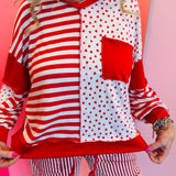 Heart Color Block Knit Top