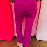 Zenana Magenta Cropped Jeans