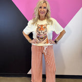 Jewel Collared Multicolor Tiger Tee (Natural)