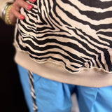 Zebra Mock-Neck Sweatshirt