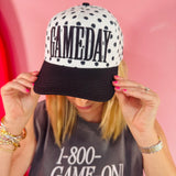 Black & White Polka Dots Game Day Hat