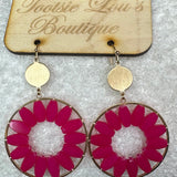 Pink Beaded Dangle Earrings