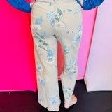 Floral Printed Twill Pants