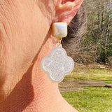 Ice Geo Flower Acrylic Earrings