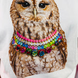 PRE ORDER Jewel Collared Owl Tee (White)