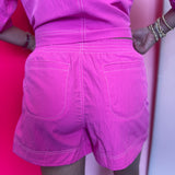 Pink Stitch Detail Shorts