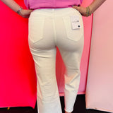 Cropped White Wide Leg Jeans