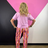 Pink & Orange Leopard Stripe Pants