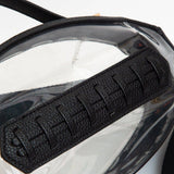 black football-shaped crossbody bag - football stitching