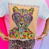 Floral Leopard Blingy Tee