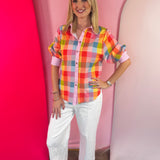 Rainbow Gingham Top