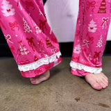 Pretty Pink Christmas Ruffle Pajama Set