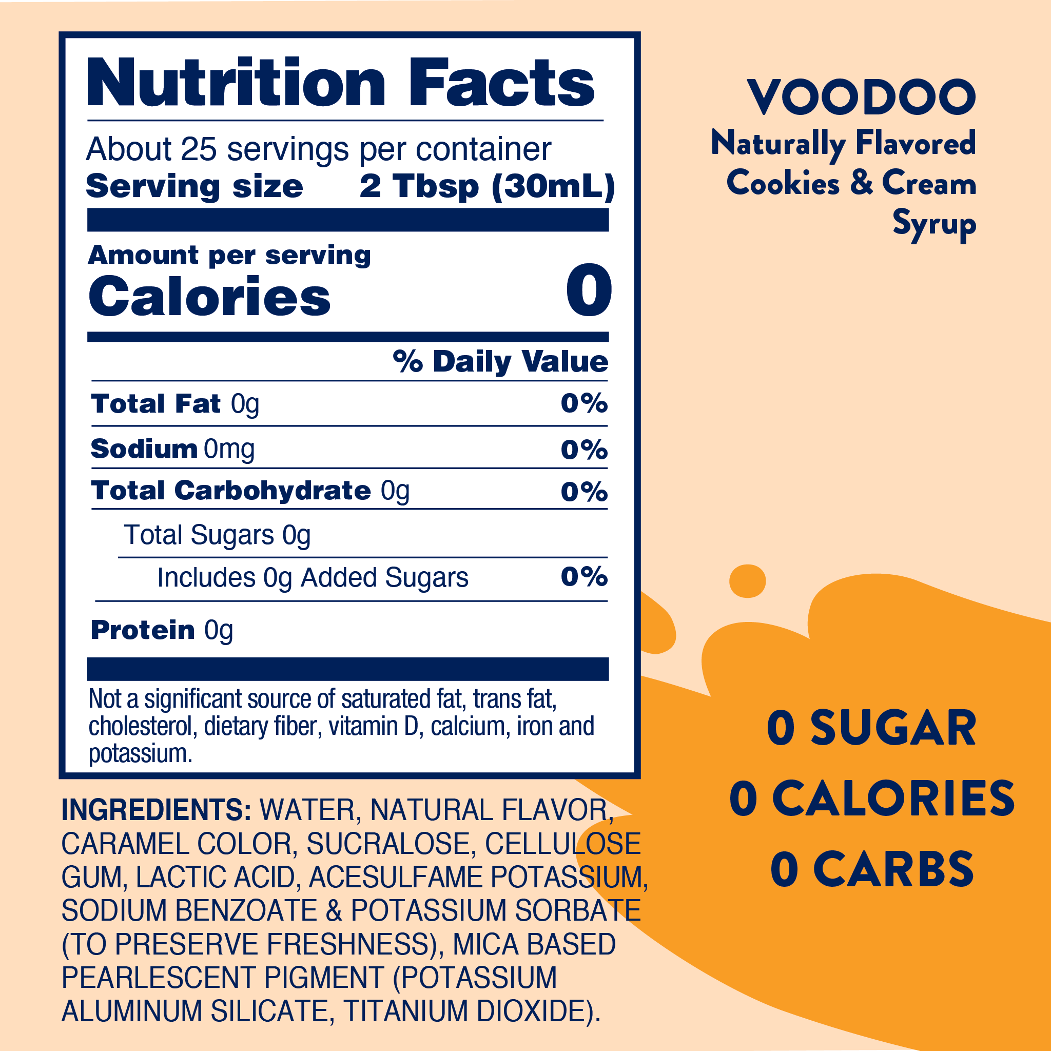 Skinny Mixes SF Voodoo Syrup nutrition facts 