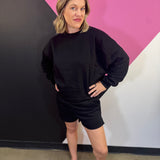 Black Scuba Short Set