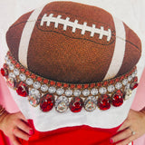 Jewel Collared Red Football Tee