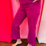 Zenana Magenta Cropped Jeans
