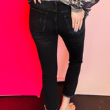 Zenana Black Straight Cropped Jeans