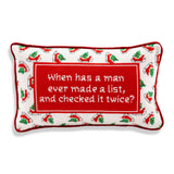 Check it Twice Needlepoint Pillow