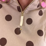 Ash Mocha & Brown Polka Dot Pullover