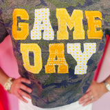 Gold Game Day Patchwork Camo Tee