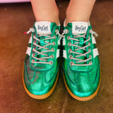 Corky's Heads Up Green Metallic Sneakers
