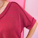 Burgundy Corded Top