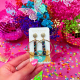 Midnight Flake Stick Hoop Earrings