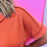 Burnt Orange Corded Top