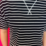 Black Striped Shorts Set