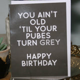 Pubes Grey Greeting Card